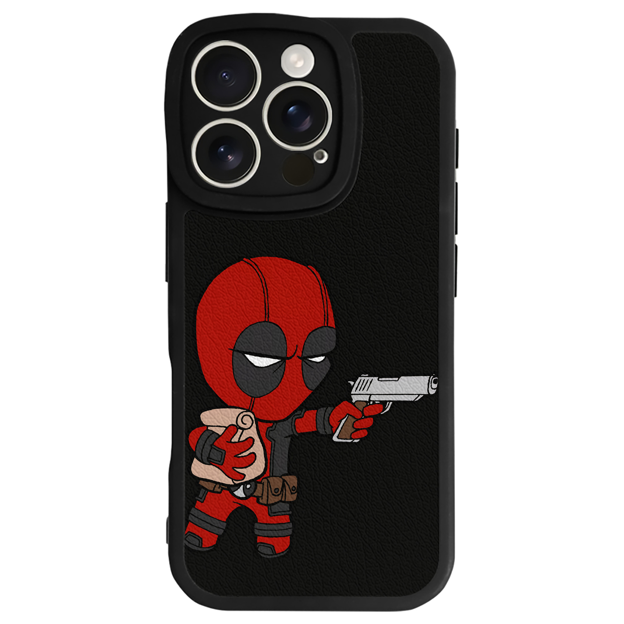 （画像用） Deadpool デッドプール 【iPhone 16シリーズ対応】シリコンスマホケース（レザー調） 材質：シリコン